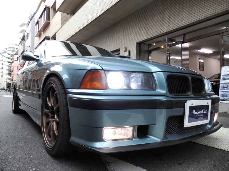 BMW E36 M3 3.0 Limousine 5MT 左H ﾓﾚｱｸﾞﾘｰﾝ HID RAYS18AW ご成約。