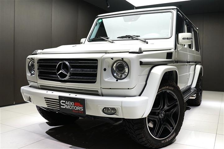 AMG Gクラス 2009年モデル　G55コンプレッサー　2本出しマフラー　ALPINE11インチモニター　サイドビューカメラ　ブラックホイール　　黒革シート　サンルーフ　LHD　ウッドステアリング　ウッドインテリア　純正モニターあり　純正マフラーあり