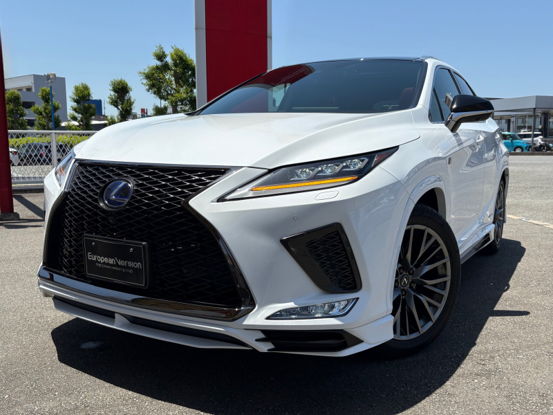 レクサス RXハイブリッド RX450h　Fスポーツ　4WD　ワンオーナー　パノラマサンルーフ　赤黒コンビ革パワーシート　シートヒーター＆ベンチレーション　TRDフルエアロ　TRDマフラー　純正20AW　前後ドラレコ＆レーダー探知機　バージョン3年保証付き