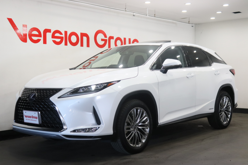 レクサス RX RX450h　バージョンL　全国3年保証付　ワンオーナー　禁煙車　サンルーフ　本革　三眼LED　メモリーナビ　フルセグ　全周囲カメラ　HUD　レクサスセーフティ　ステアリングヒーター　ETC　ドラレコ　LED　PBドア　20AW