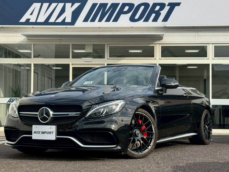AMG Cクラス C63 S ｶﾌﾞﾘｵﾚ 黒革 ｼｰﾄﾋｰﾀｰ ｴｱｽｶｰﾌ 純正HDDﾅﾋﾞ TV Bｶﾒﾗ PTS Burmester ｻｳﾝﾄﾞ ﾚｰﾀﾞｰｾｰﾌ ACC LKA BSA LEDﾗｲﾄ AMG19ｲﾝﾁAW