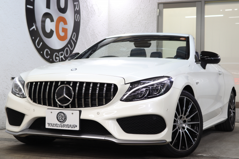 AMG Cクラス C43 4MATIC ｶﾌﾞﾘｵﾚ ﾚｰﾀﾞｰｾｰﾌﾃｨPKG　ｷｰﾚｽｺﾞｰ 黒本革 ｴｱｽｶｰﾌ HDDﾅﾋﾞTV BT音楽 ﾌﾞﾙﾒｽﾀｰ ﾊﾞｯｸｶﾒﾗ PTS LEDﾗｲﾄ AMG専用装備&ﾁｭｰﾆﾝｸﾞ 黒幌 9AT　2年保証