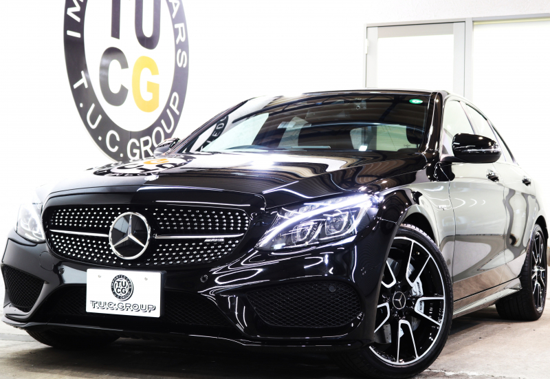 AMG Cクラス C43 4MATIC ｴｸｽｸﾙｰｼﾌﾞ&ﾚｰﾀﾞｰｾｰﾌﾃｨPKG　中期 ｷｰﾚｽｺﾞｰ 黒本革 ﾍｯﾄﾞｱｯﾌﾟD HDDﾅﾋﾞTV BT音楽 ﾌﾞﾙﾒｽﾀｰ ﾊﾞｯｸｶﾒﾗ PTS LEDﾗｲﾄ ﾊﾝｽﾞﾌﾘｰA AMG専用装備&ﾁｭｰﾆﾝｸﾞ 9AT　2年保証