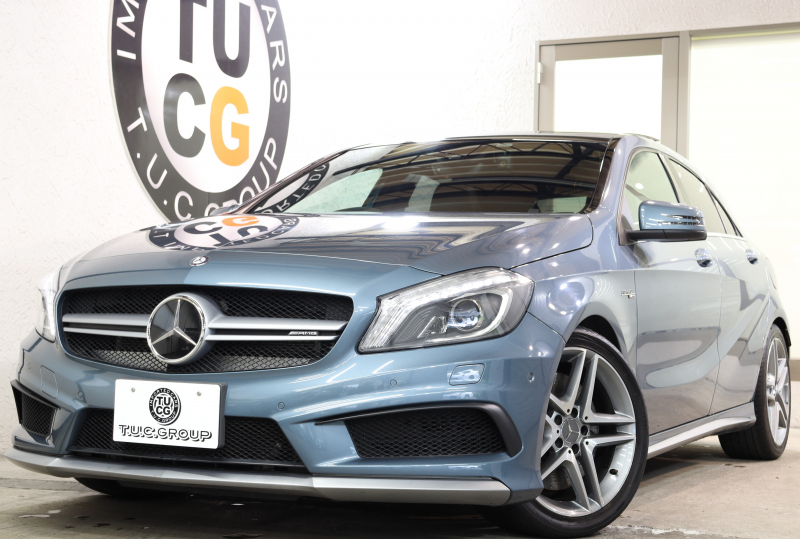 AMG Aクラス A45 4MATIC ﾚｰﾀﾞｰｾｰﾌﾃｨPKG　中期 ｷｰﾚｽｺﾞｰ 黒本革 ﾚｯﾄﾞｼｰﾄﾍﾞﾙﾄ ﾊﾟﾉﾗﾏSR HDDﾅﾋﾞTV&ｷｬﾝｾﾗｰ ﾊﾞｯｸｶﾒﾗ PTS ｷｾﾉﾝ AMG専用装備&ﾁｭｰﾆﾝｸﾞ 7AT 希少色ﾕﾆﾊﾞｰｽﾌﾞﾙｰ　2年保証