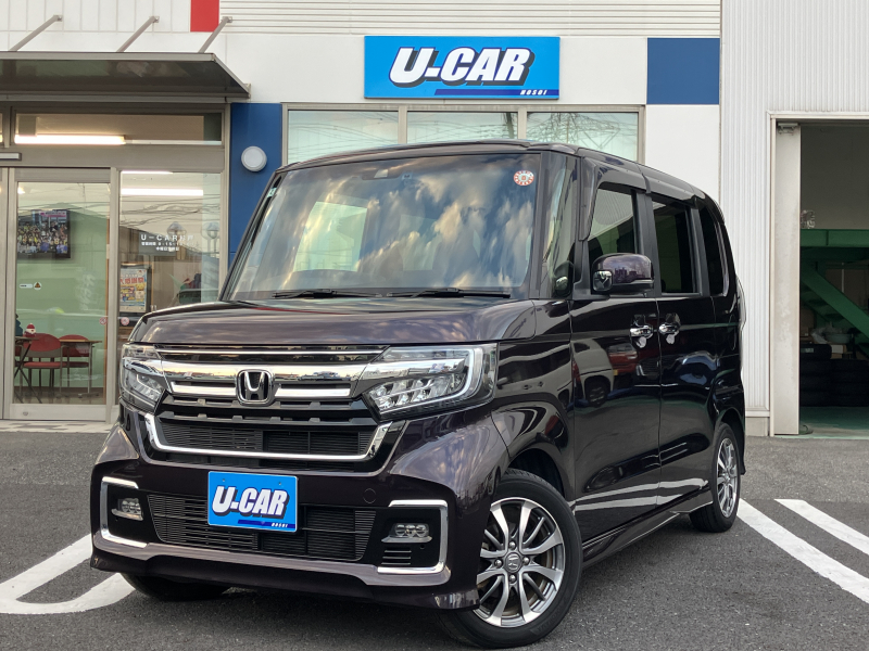 ホンダ N-BOX カスタムL　ナビ・バックカメラ・前後ドラレコ・ETC・パワスラ・クルコン・シートヒーター・LEDライト・フルセグ・ブルートゥース・オートライト・禁煙車