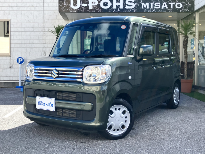スズキ スペーシア ハイブリッドX　OP10年保証対象車　ワンオーナー　県内買取車両　錆止め済み　ETC　Bluetooth対応　リアサーキュレーター　USBポート　レーダーブレーキ　両側パワースライドドア　スペアキー有　電格ミラー