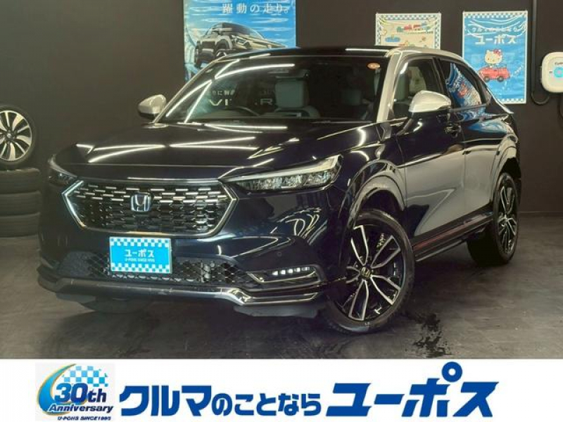 ホンダ ヴェゼル e：HEV　PLaY　純正アーバンスタイルエアロ　9インチ　Honda　CONNECTディスプレイ　ETC　クリアランスソナー　パワーバックドア　クルーズコントロール　ステアリングヒーター　シートヒーター　BSM
