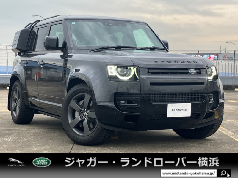 ランドローバー ディフェンダー 110 XダイナミックHSE 3.0L D350 4WD 1オーナー 禁煙車 電動サイドステップ エアサスペンションパック エクステンデッドブラックパック サンルーフ アンビエントライト フロントヒーター＆クーラーシート 電動シートメモリー機能付き MERIDIANサウンド