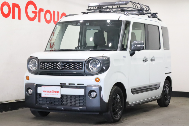 スズキ スペーシアギア ハイブリッドXZ　全方位モニター用カメラパッケージ装着車　全国3年保証付　社外アルパインナビ　フルセグ　全周囲カメラ　HUD　ETC　レーダークルーズコントロール　クリアランスソナー　衝突被害軽減　踏み間違い防止　シートヒーター　社外ルーフキャリア