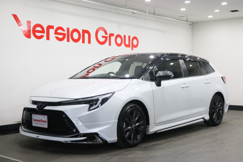 トヨタ カローラツーリング ハイブリッド　ダブルバイビー　全国3年保証付　モデリスタ　メモリーナビ　フルセグ　バックカメラ　レーダークルコン　クリアランスソナー　レーンアシスト　衝突被害軽減　踏み間違い防止　ETC　ハーフレザーシート　LED　17AW