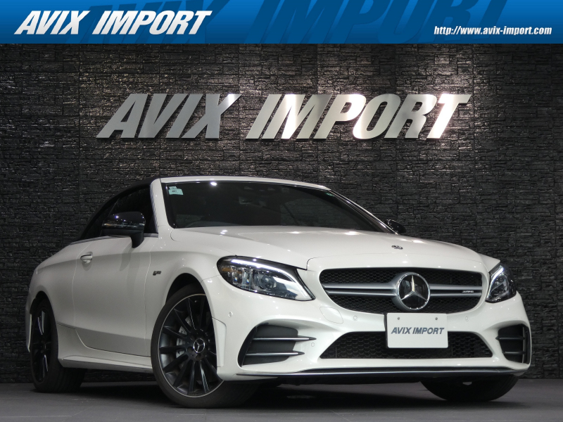 AMG Cクラス C43 4MATIC ｶﾌﾞﾘｵﾚ/ ﾚｯﾄﾞ革/ﾌﾞﾗｯｸ幌/ ｼｰﾄﾋｰﾀｰ / ACC/ ﾚｰﾀﾞｰｾｰﾌﾃｨPKG/ ｺｯｸﾋﾟｯﾄﾃﾞｨｽﾌﾟﾚｲ/HUD / Burmester/ 純正ﾅﾋﾞ/ TV// 純正19AW/正規D車