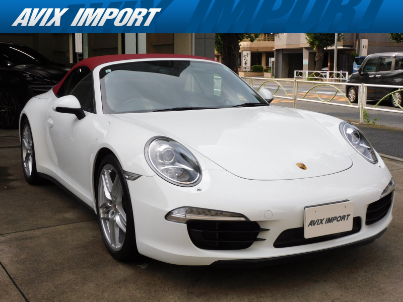 ポルシェ 911(Type991.1) 4S Cabriolet 水平対向6気筒(NA3.8L) 7速PDK 右H正規D車 赤幌 ｽﾎﾟｰﾂｸﾛﾉPKG 黒革 ｼｰﾄﾋｰﾀｰ 14Wayﾒﾓﾘｰ付ﾊﾟﾜｰｼｰﾄ 純正ﾅﾋﾞ BOSEｻｳﾝﾄﾞ Bｶﾒﾗ&PAS ｸﾙｺﾝ ﾊﾞｲｷｾﾉﾝHL(PDLS付) 電格ﾐﾗｰ PASM＆PTVﾌﾟﾗｽ 赤ｷｬﾘﾊﾟｰ  純正20AW 禁煙
