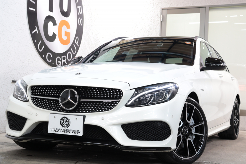 AMG Cクラス C43 ｽﾃｰｼｮﾝﾜｺﾞﾝ 4MATIC ﾚｰﾀﾞｰｾｰﾌﾃｨPKG　ｷｰﾚｽｺﾞｰ 赤本革 ﾊﾟﾉﾗﾏSR HDDﾅﾋﾞTV BT音楽 ﾌﾞﾙﾒｽﾀｰ Bｶﾒﾗ PTS LEDﾗｲﾄ ﾊﾝｽﾞﾌﾘｰA AMG専用装備&ﾁｭｰﾆﾝｸﾞ 9AT　2年保証