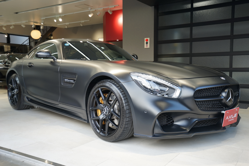 AMG GT マットブラックラッピング　WALDブラックバイソンエアロ 　AMGブラックホイール