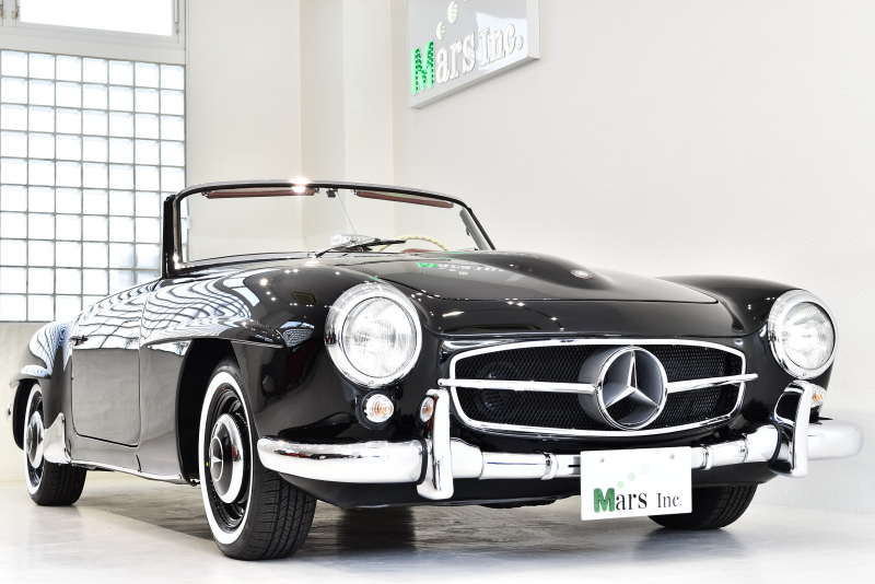 メルセデスベンツ SLクラス 190SL 1960年モデル 4速マニュアル 13インチホイール ボルドーレッドシート 前後バンパーリクローム済 シート＆ドア内張リペア済 タイヤ交換済 左ハンドル ETCユニット 令和6年3月日本自動車査定協会査定実施・修復歴なし