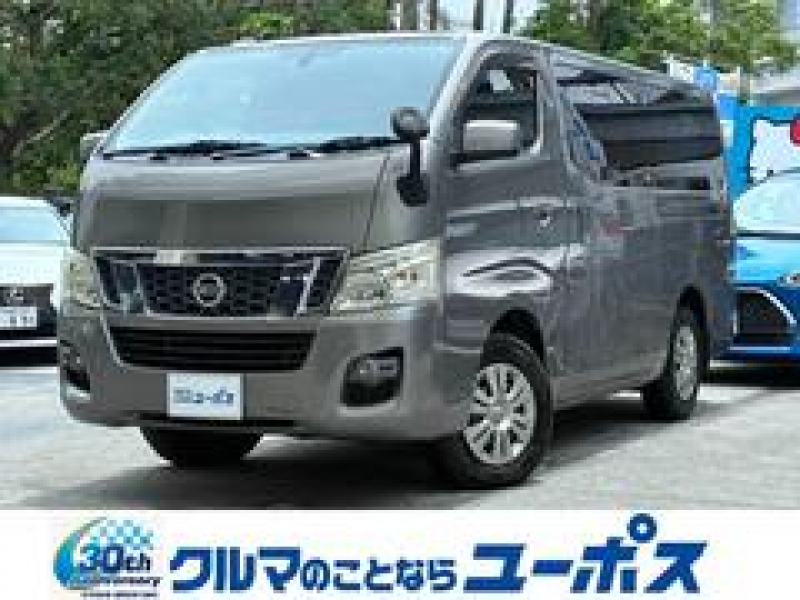 日産 NV350キャラバン ロングプレミアムGXターボ　ディーゼルターボ　4WD　純正ナビ（フルセグTV／CD／DVD／Bluetooth）バックカメラ　スマートキー　スペアタイヤ有り　電動格納ミラー　オートライト