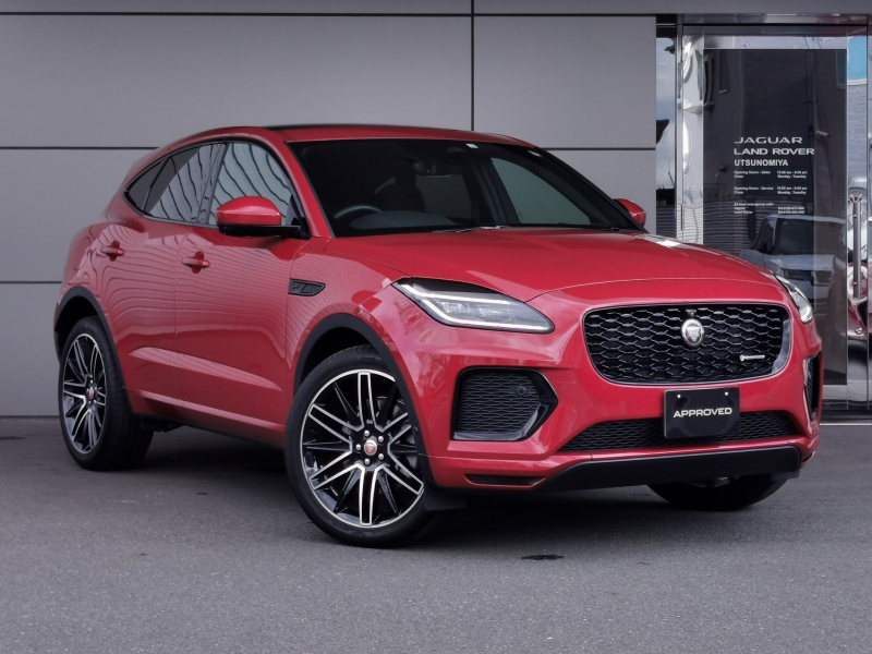 ジャガー E-PACE RダイナミックSE2.0L P250 4WD 23MY 1オーナー 赤革 ガラスルーフ 21A/W Meridian パワージェスチャーテールゲート ハンドルヒーター ブラックパック ワイヤレス充電 12way電動フロント・10way電動助手席シート アップルカ＾プレイ アンドロイドオート ACC