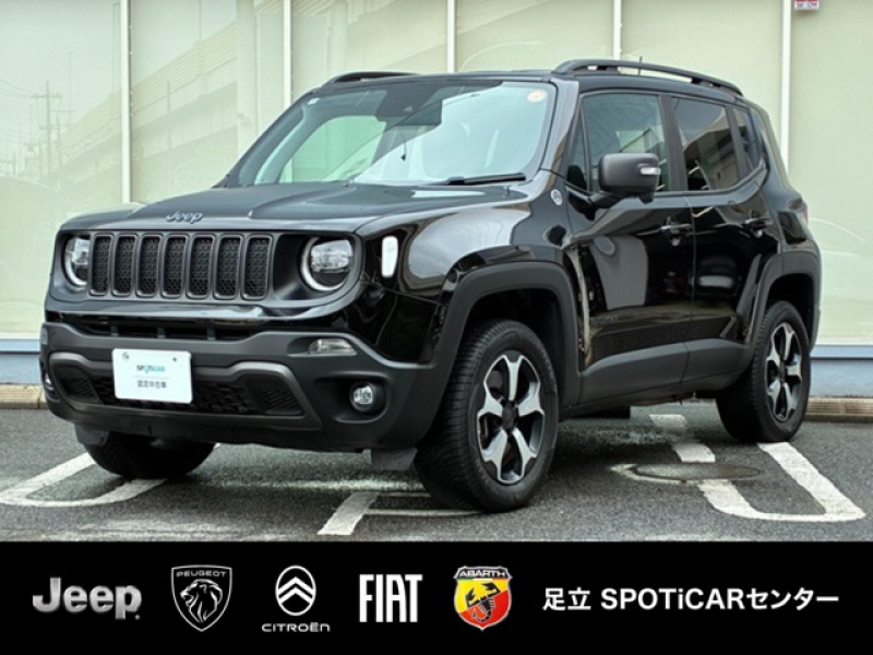 ジープ レネゲード トレイルホーク4xe 4WD  認定中古車　 プラグインハイブリッド　オールシーズンタイヤ　17インチアルミホイール　LEDライト　AppleCarPlay 純正ナビ　デジタルテレビ　バックカメラ　ETC2.0