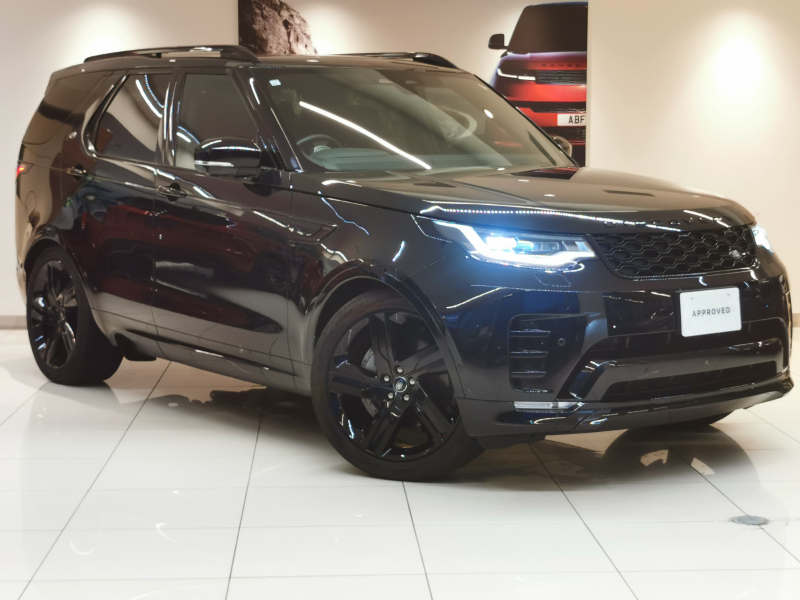 ランドローバー ディスカバリー ダイナミックHSE 3.0L D300 AWD 1オーナー 7人乗り 黒革シート サンルーフ フロントシートヒーター＆クーラー、リア＆サードシートヒーター ブラックエクステリアパック 22インチアルミホイール MERIDIAN™サウンド ワイヤレスデバイスチャージング